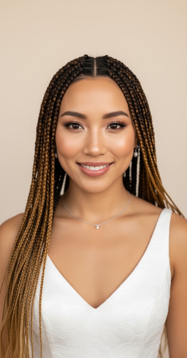 After Ombre Knotless Braids